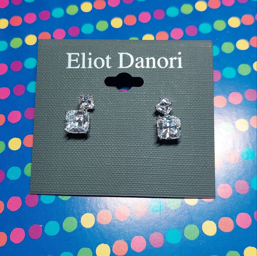 Cubic Zirconia Sparkly Great Condition Elliot Danori Earrings